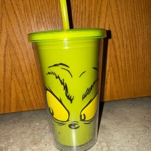 Grinch Face Tumbler with Straw